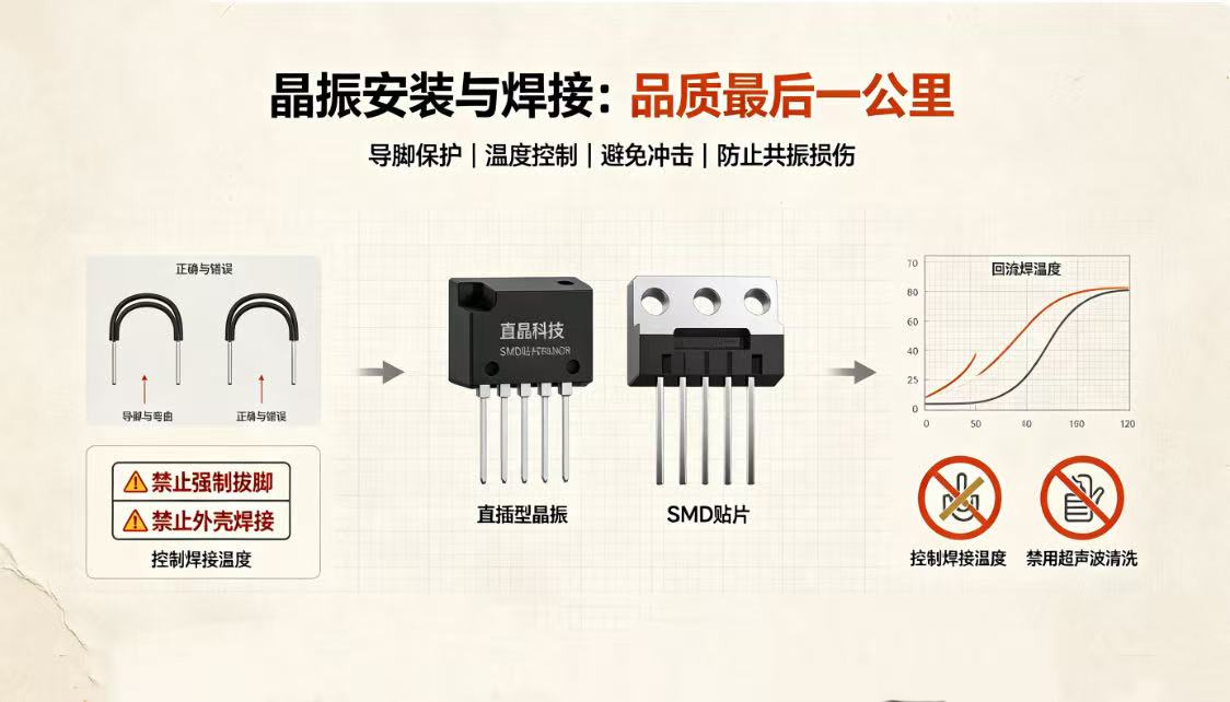 晶振安装与焊接指南：直插型与SMD型晶振注意事项